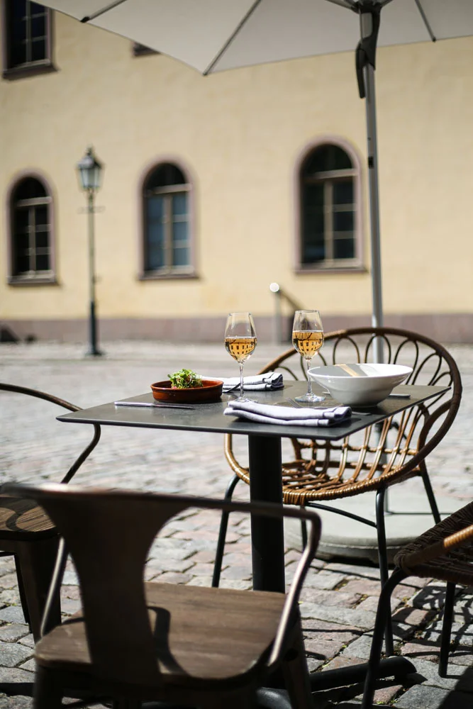 View of a terrace on the center of Turku