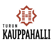 Logo of Turun Kauppahalli, featuring a stylized architectural design above the text.